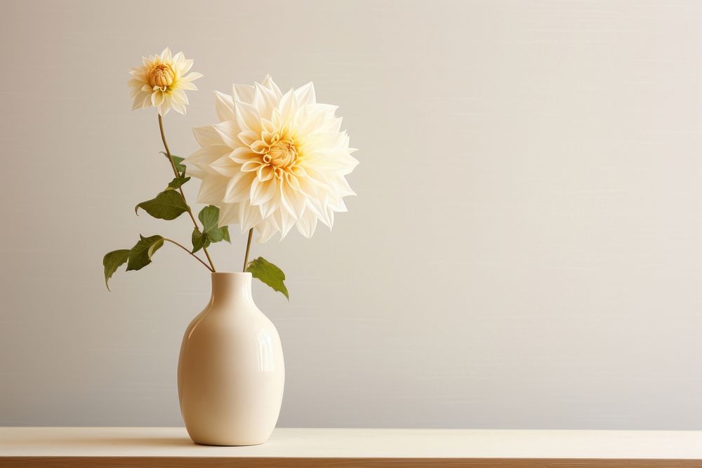 White flower dahlia vase plant. | Premium Photo - rawpixel