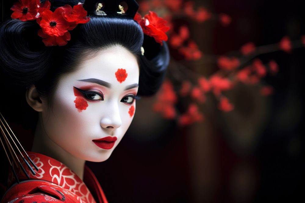 Geisha portrait fashion adult. AI generated Image by rawpixel.