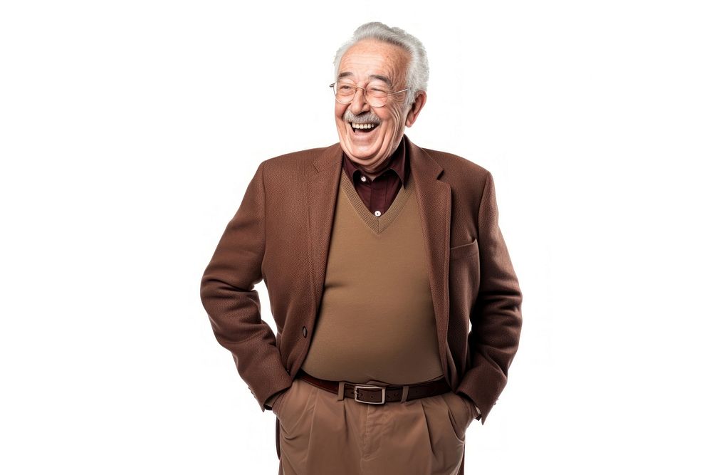 Grandfather laughing adult smile. AI generated Image by rawpixel.