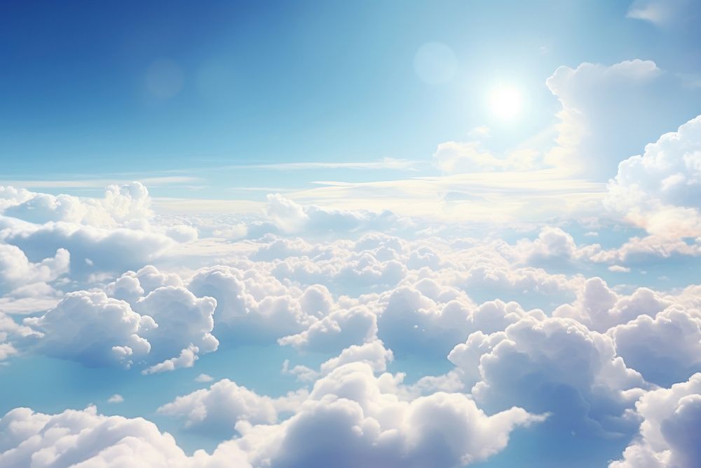 Sky clouds sunlight outdoors nature. AI generated Image by rawpixel.