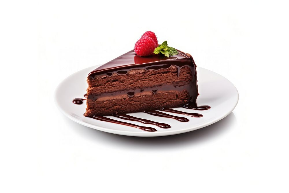 Cake chocolate dessert berry. AI generated Image by rawpixel.