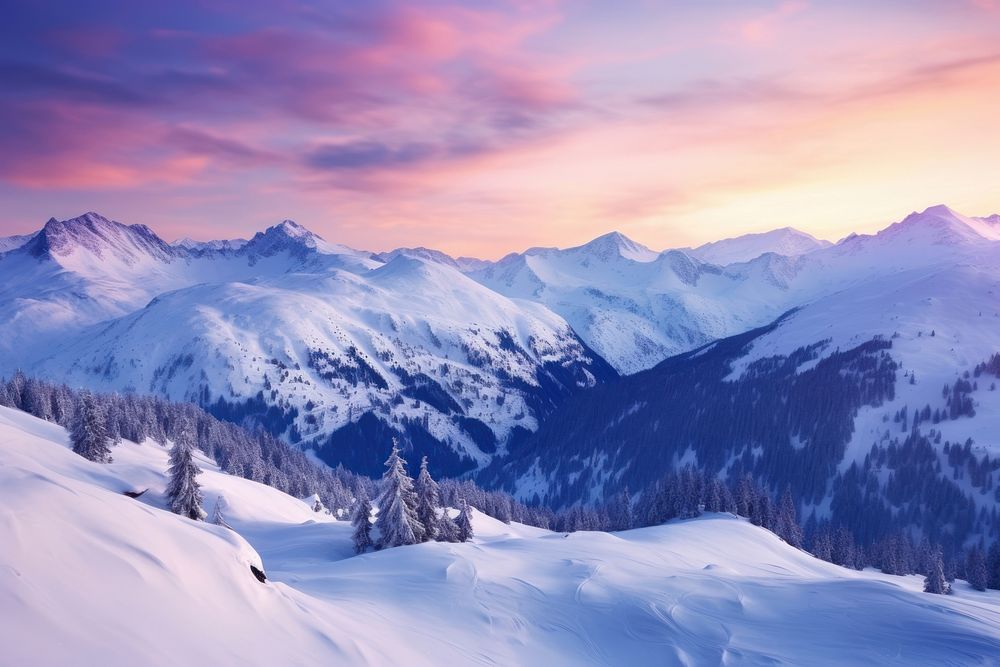 Winter landscape panoramic mountain. AI generated Image by rawpixel.