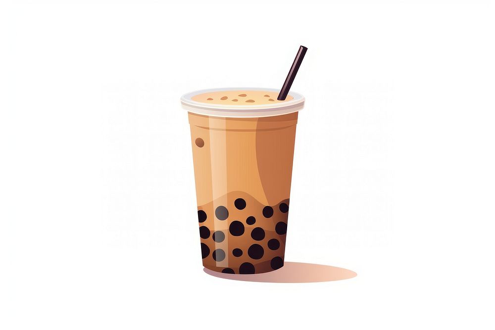 Bubble tea drink cup white background. AI generated Image by rawpixel.