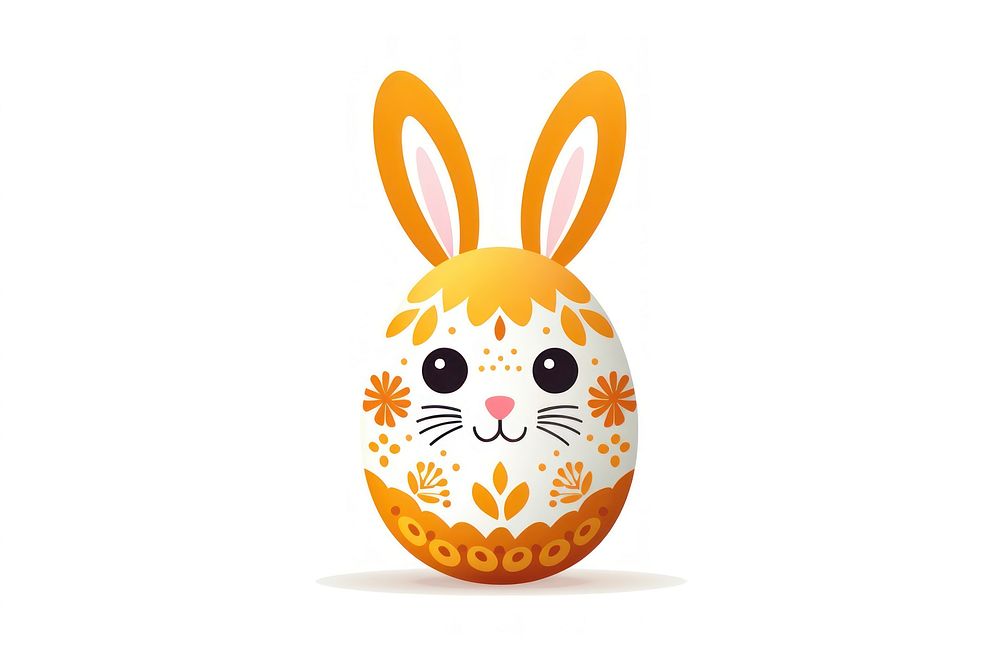 Easter bunny egg white background anthropomorphic. AI generated Image by rawpixel.