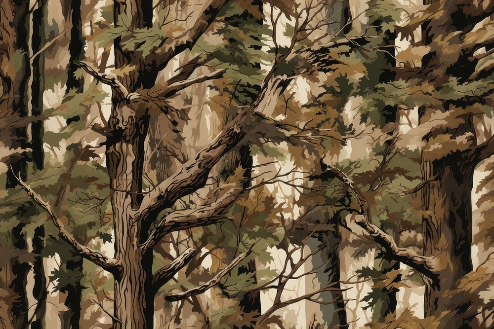 Tree camouflage pattern backgrounds outdoors woodland. AI generated Image by rawpixel.