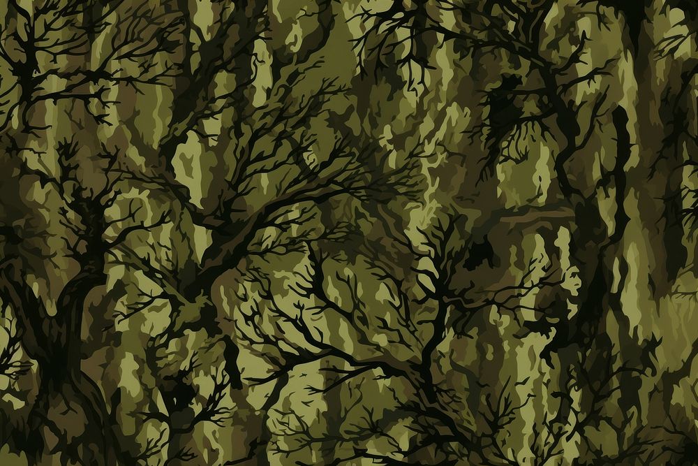 Tree camouflage pattern backgrounds woodland outdoors. AI generated Image by rawpixel.