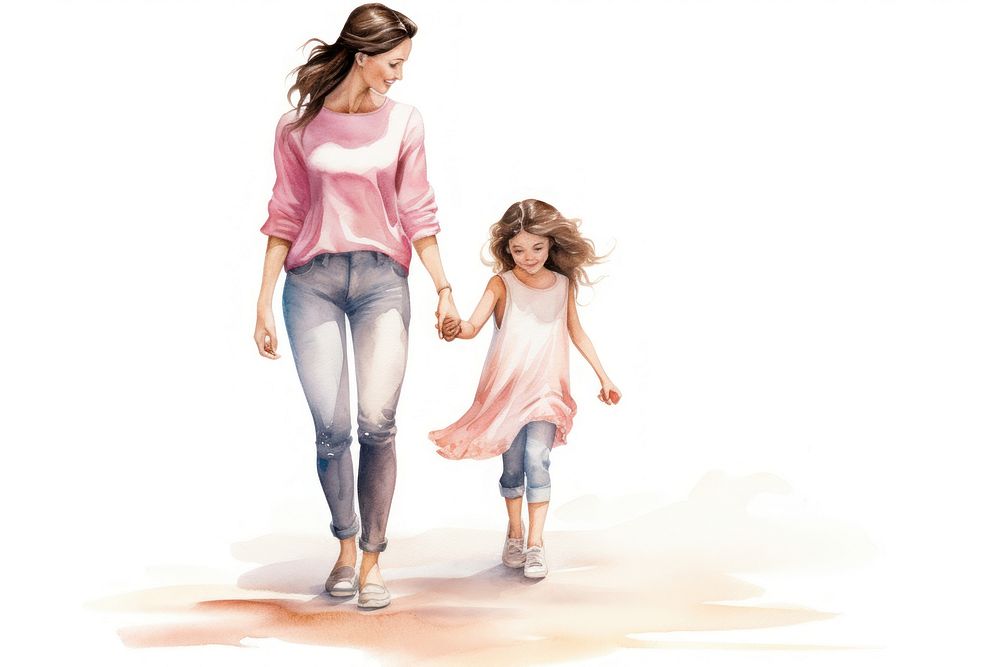 Mothers smiling walking adult. AI generated Image by rawpixel.