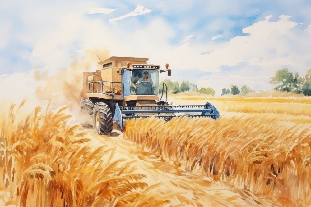 Harvest harvest field agriculture. AI generated Image by rawpixel.