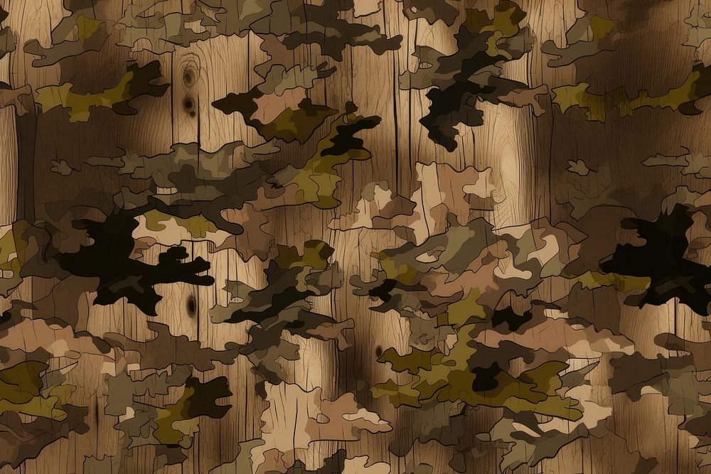 Wood texture camouflage pattern backgrounds flooring hardwood. AI generated Image by rawpixel.