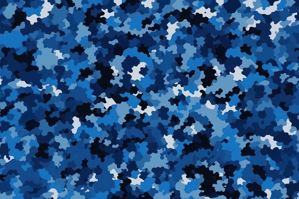Blue digital marpat camo camouflage pattern backgrounds repetition abundance. AI generated Image by rawpixel.