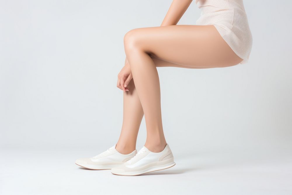 Beautiful slender woman lower leg footwear adult white. AI generated Image by rawpixel.
