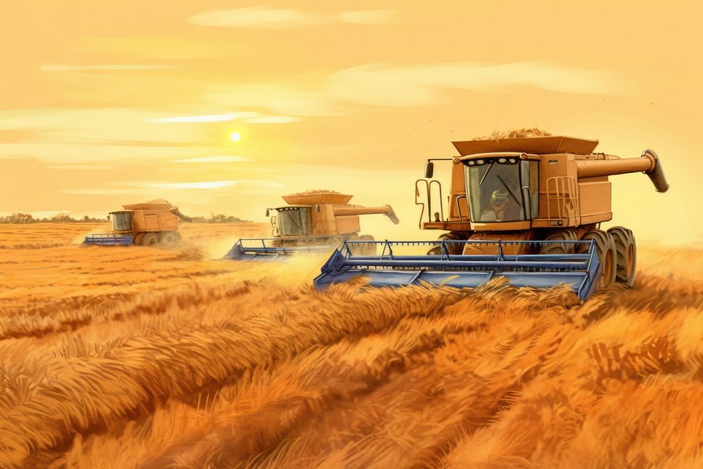 Harvest harvest field agriculture. AI generated Image by rawpixel.