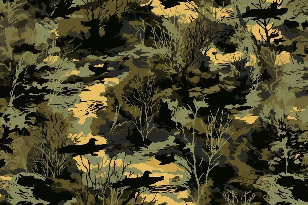 Duck Hunter camouflage pattern backgrounds plant tranquility. AI generated Image by rawpixel.