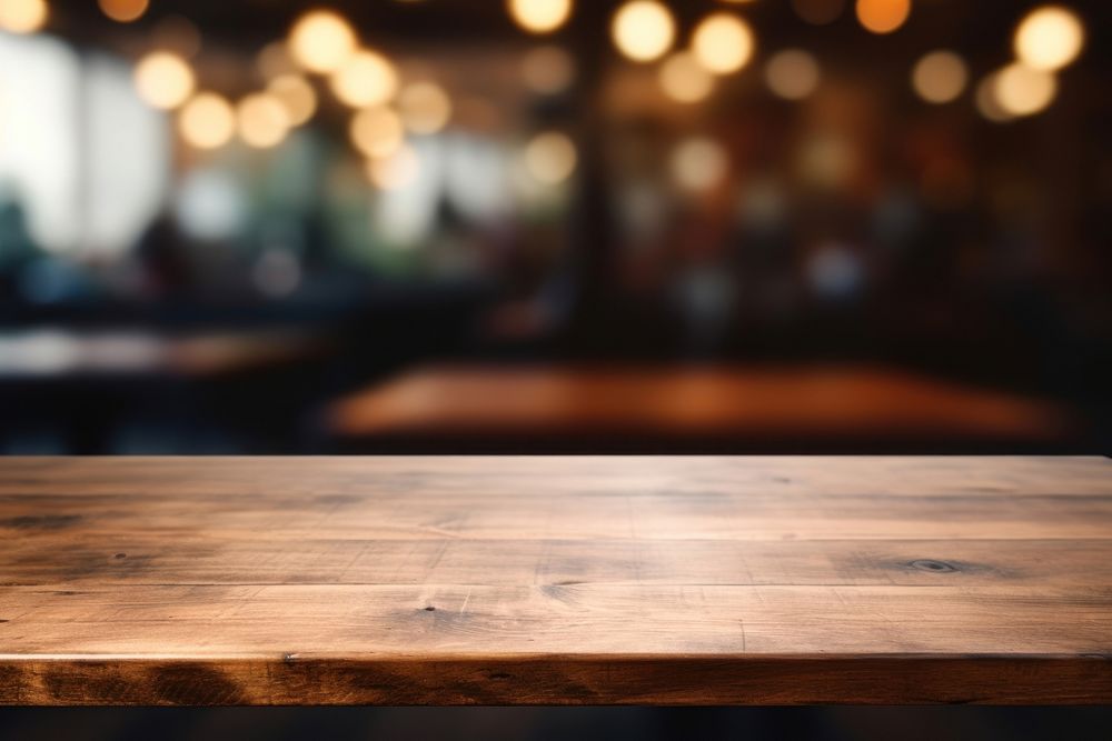 Wooden table architecture illuminated backgrounds. AI generated Image by rawpixel.