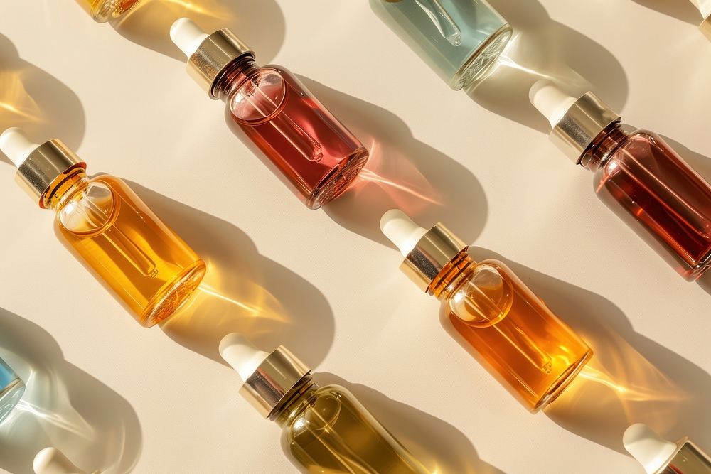 Medicine bottles backgrounds perfume refreshment. AI generated Image by rawpixel.