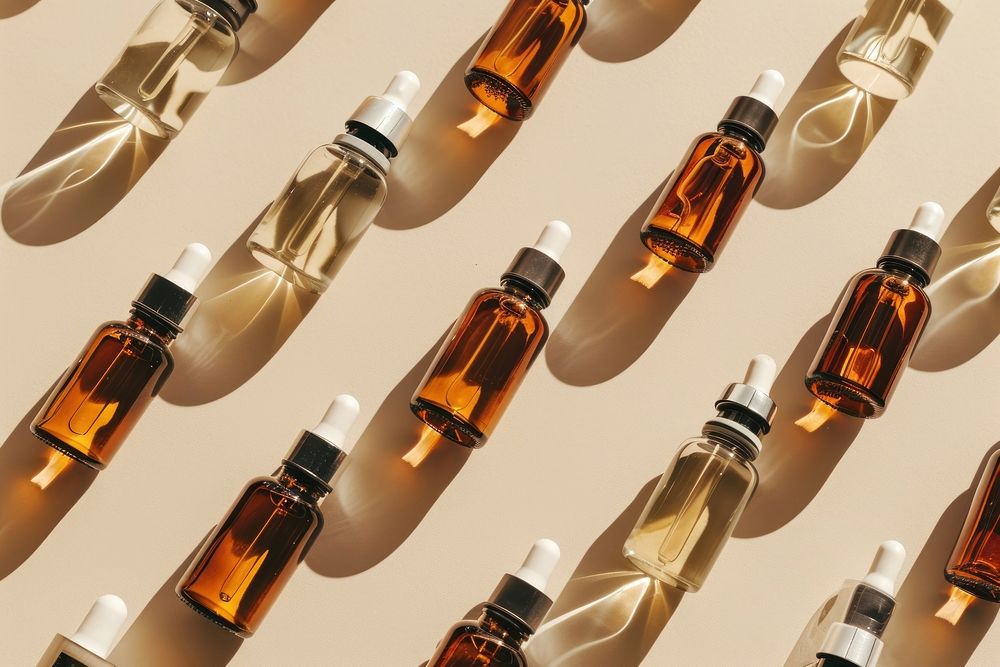 Medicine bottles backgrounds perfume arrangement. AI generated Image by rawpixel.