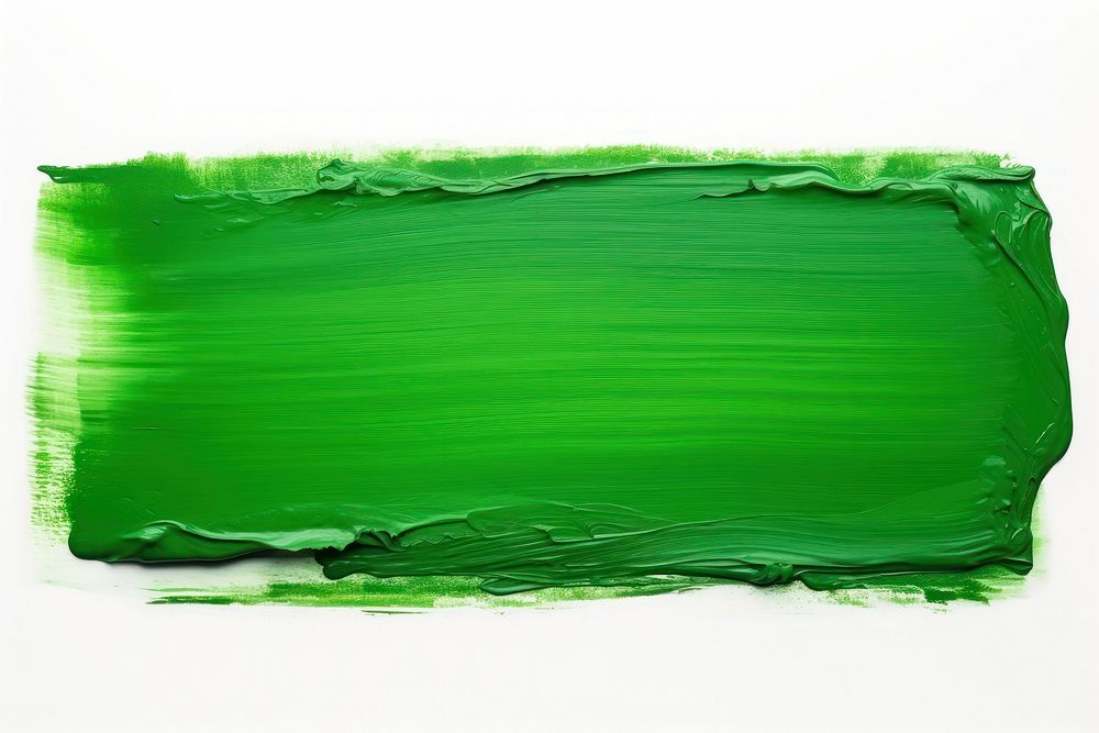 Green thick paint brush stroke backgrounds rectangle white background. AI generated Image by rawpixel.