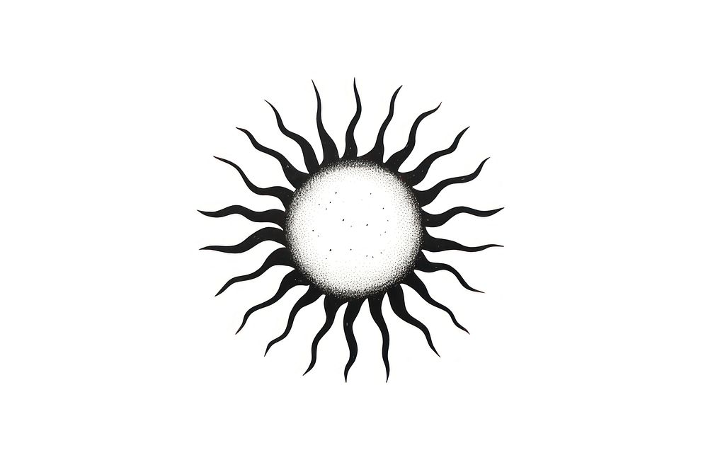 Sun white line logo. AI generated Image by rawpixel.