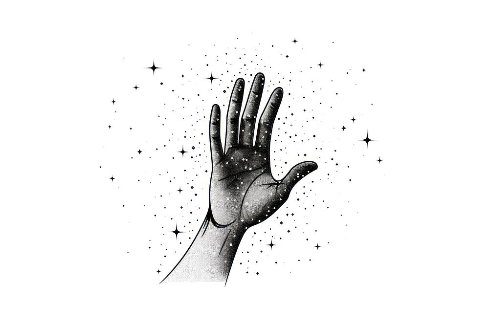 Magic hand drawing sketch line. AI generated Image by rawpixel.