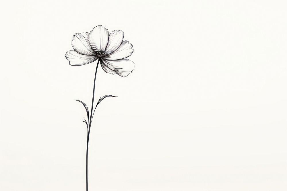 Flower drawing sketch petal. AI generated Image by rawpixel.