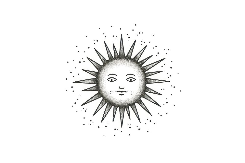 Sun drawing sketch illustrated. AI generated Image by rawpixel.