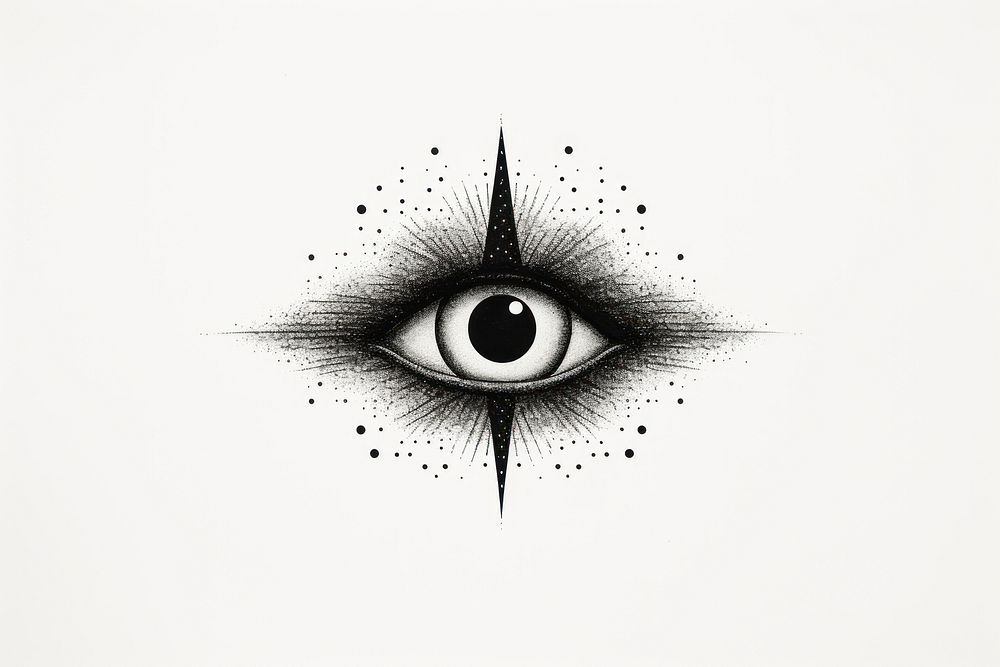 Third eye drawing sketch white. AI generated Image by rawpixel.