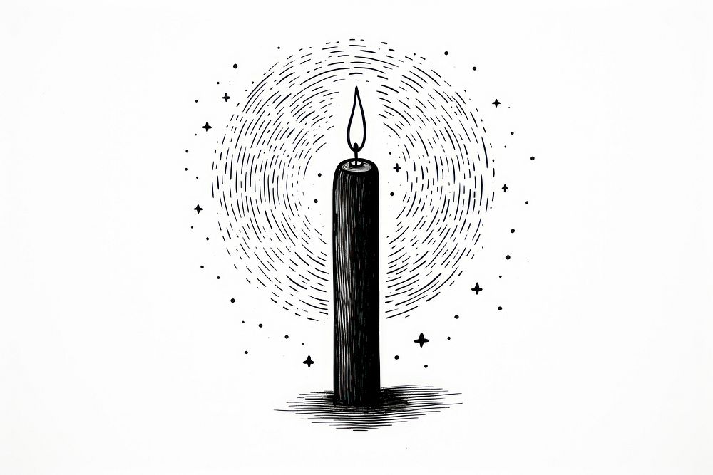 Candle drawing sketch pen. AI generated Image by rawpixel.