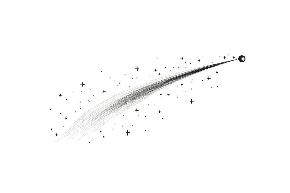 Shooting star line monochrome astronomy. AI generated Image by rawpixel.