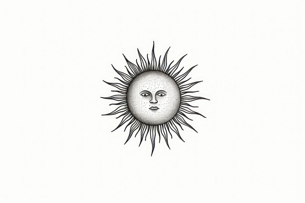 Sun drawing sketch illustrated. AI generated Image by rawpixel.