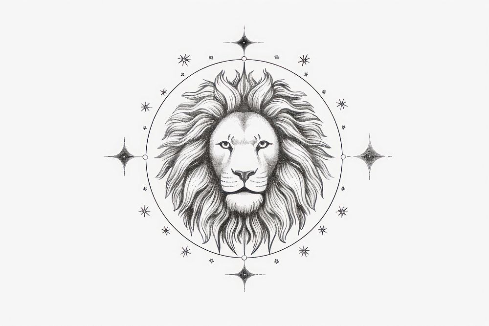 Lion drawing sketch representation. AI generated Image by rawpixel.
