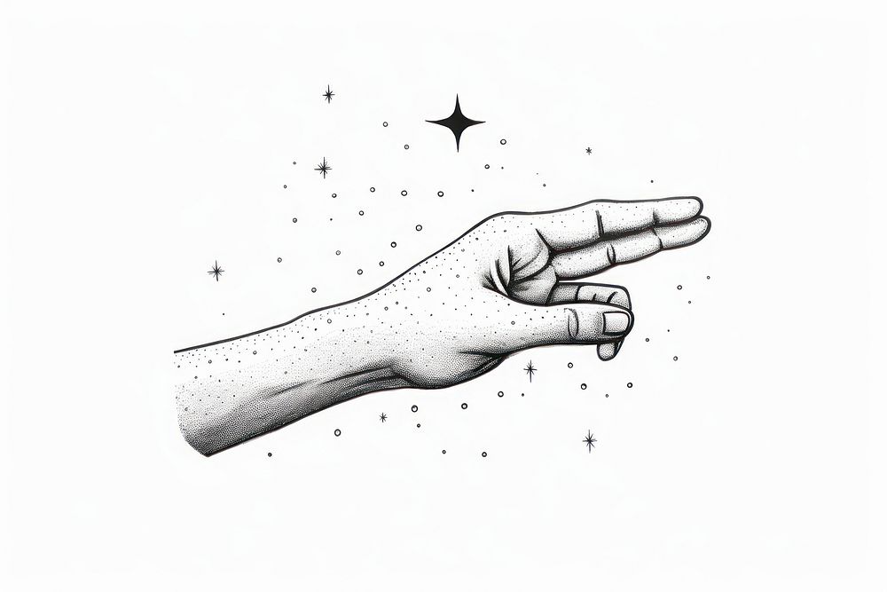 Hand drawing finger sketch. AI generated Image by rawpixel.