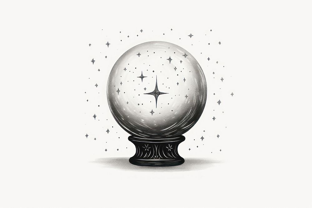 Fortune Tellers MagicOrb sphere sketch illustrated. AI generated Image by rawpixel.
