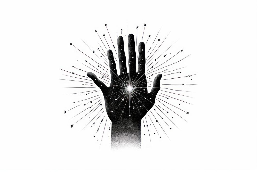 Magic hand silhouette drawing sketch. AI generated Image by rawpixel.