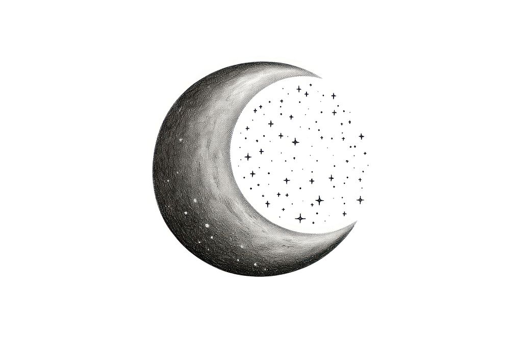 Moon astronomy night white background. AI generated Image by rawpixel.