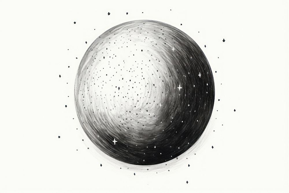 Full moon sphere monochrome astronomy. AI generated Image by rawpixel.