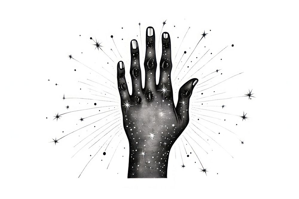 Magic hand finger line white background. AI generated Image by rawpixel.