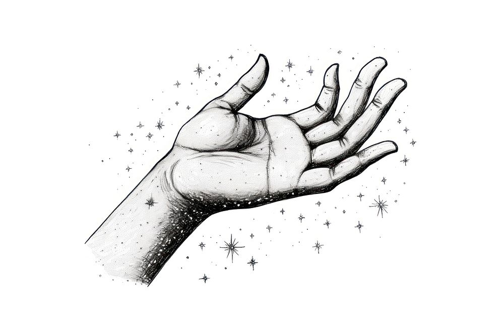 Magic hand drawing finger sketch. AI generated Image by rawpixel.