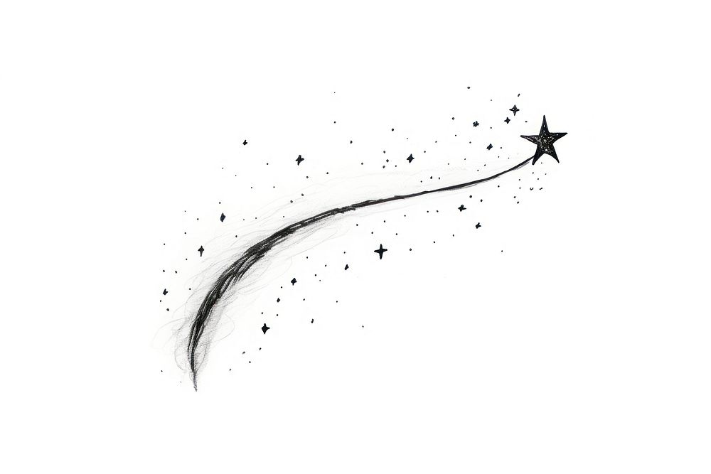 Shooting star astronomy drawing sketch. AI generated Image by rawpixel.
