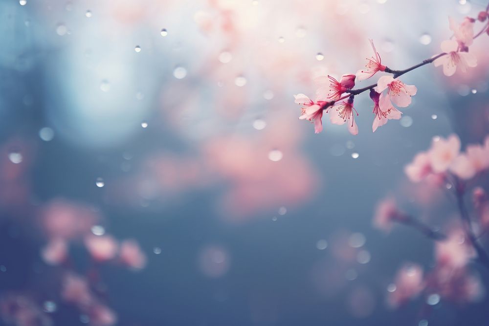 Pale rain backgrounds outdoors blossom. AI generated Image by rawpixel.