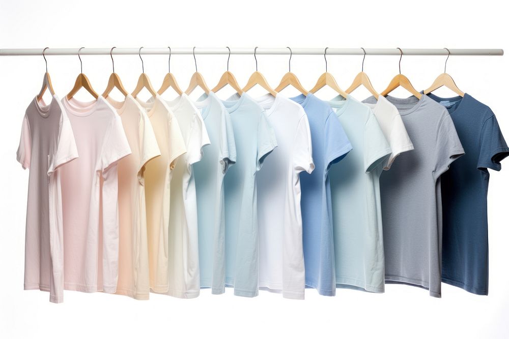 T-Shirts on Clothes Line t-shirt white background clothesline. AI generated Image by rawpixel.