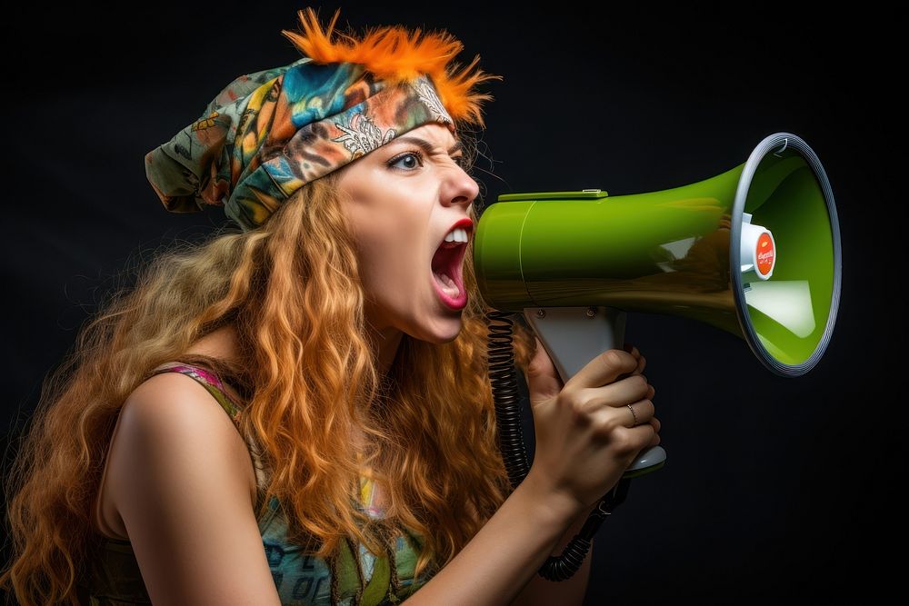 Girl Eco-warrior shouting adult performance. AI generated Image by rawpixel.