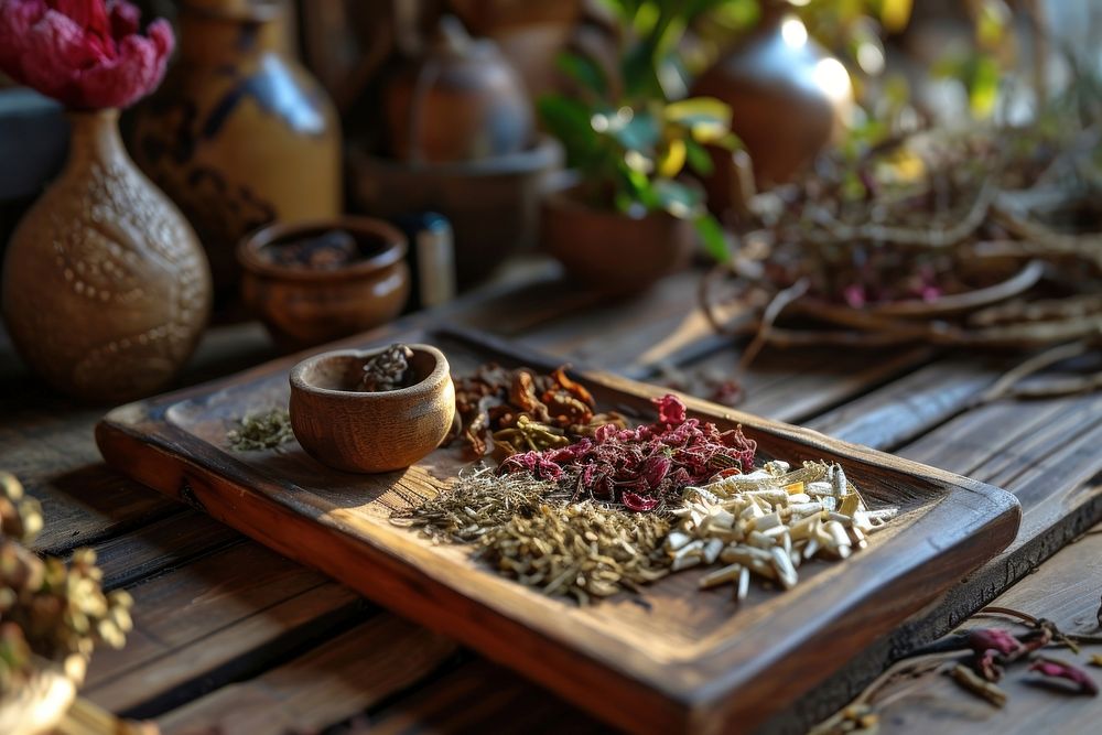Traditional medicine herb plant spice wood. AI generated Image by rawpixel.