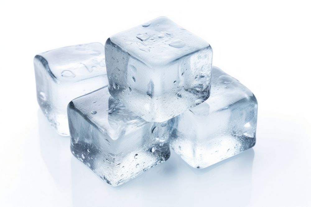 Ice cubes crystal white background freezing. AI generated Image by rawpixel.