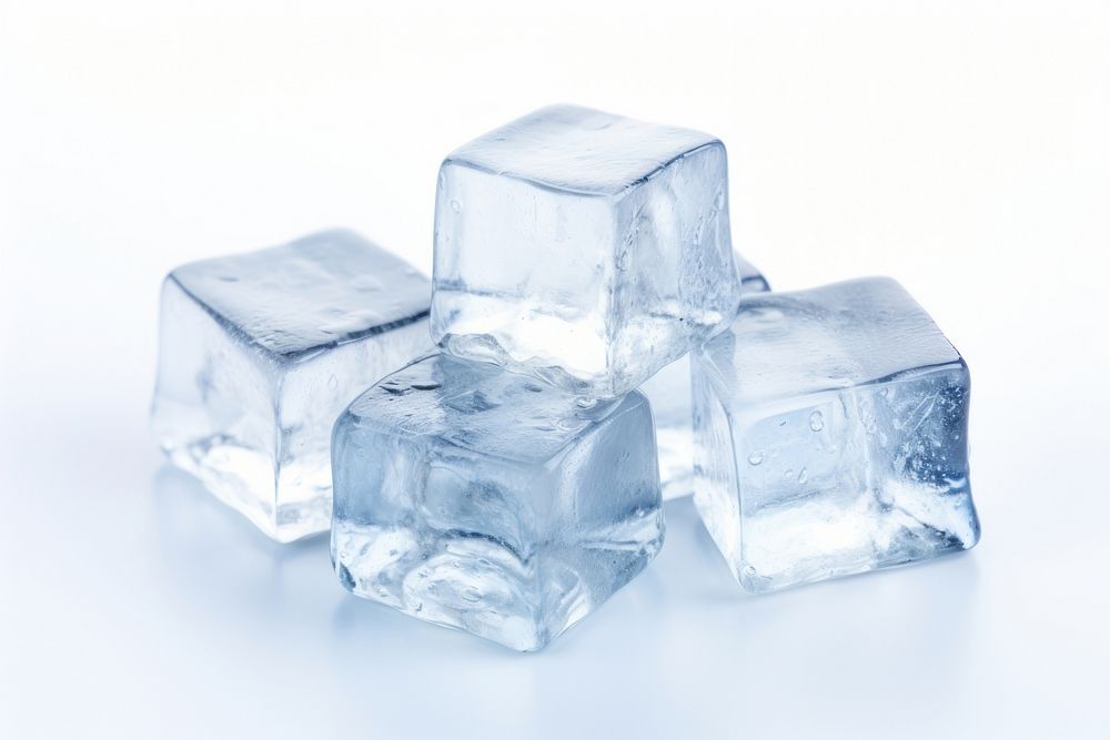 Ice cubes crystal white white background. AI generated Image by rawpixel.