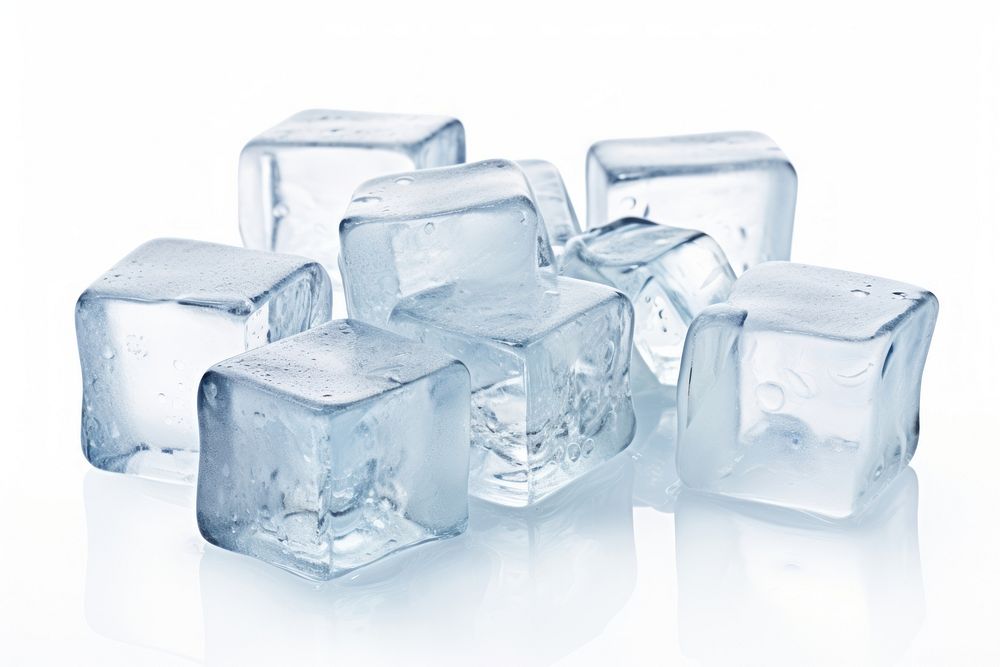 Ice cubes white white background crystal. AI generated Image by rawpixel.