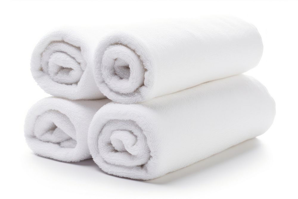 Rolled Towels towel white white background. AI generated Image by rawpixel.