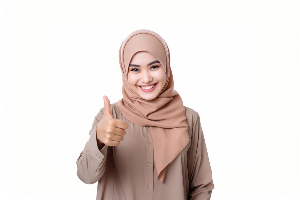 Indonesian cheerful smiling finger. AI generated Image by rawpixel.