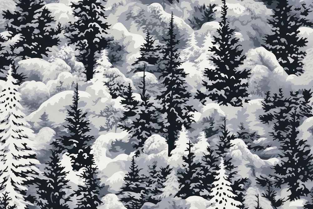 Real snow forest camouflage pattern backgrounds outdoors nature. 