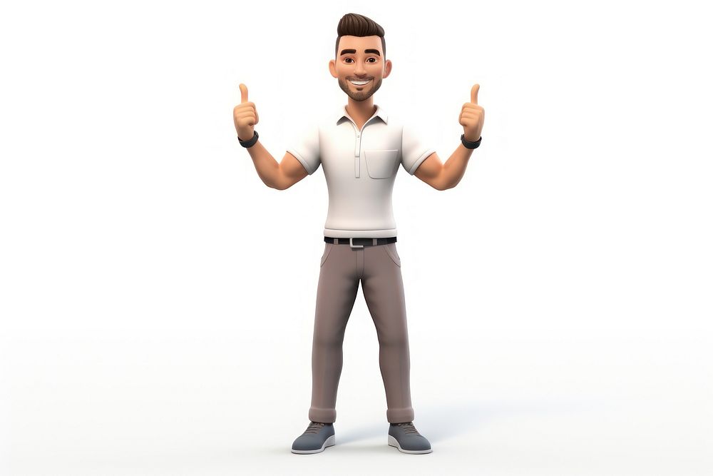 3D character person adult white background. AI generated Image by rawpixel.