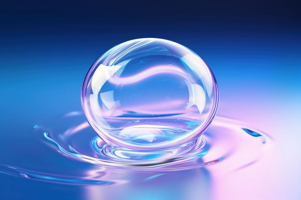 Glass liquid round blob sphere shape transparent. 